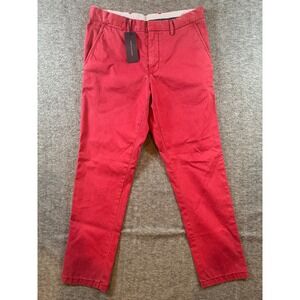 Tommy Hilfiger Mens Red Casual Chino Pants Size 31x30 Cotton NEW